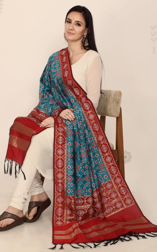 Navratna Patola Dupatta (Firozi)